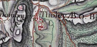 Karte der Burg Tholey von 1737