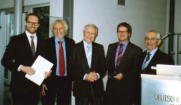 Simon Jegelka, Reinhard Vogt, Bürgermeister Lothar Krebs, Roland Draier, Prof. Dr. Horst A. Wessel