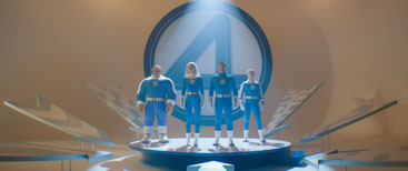 Les 4 Fantastiques sont là pour protéger la planète: de gauche à droite Ben Grimm (Ebon Moss-Bachrach), Sue Storm (Vanessa Kirby), son mari Reed Richards (Pedro Pascal) et son frère Johnny Storm (Joseph Quinn) (©20th Century Studios/Marvel/Disney).