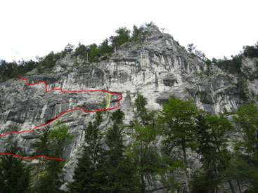 Übersicht Kleiner Höllental Spaziergang (rot), Variante (7-, gelb)