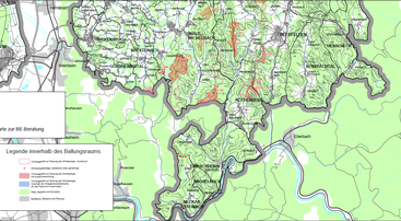 Ausschnitt  Regionalplanentwurf Hessen Süd;  Stand Dezember 2016