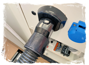 Stationärer Schlauchanschluss V1 Eine Absaugdose für handgeführte Maschinen