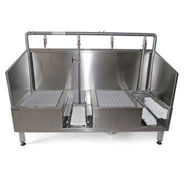 Stiefel- und Arbeitsschuhe Waschanlage Spritzschutz