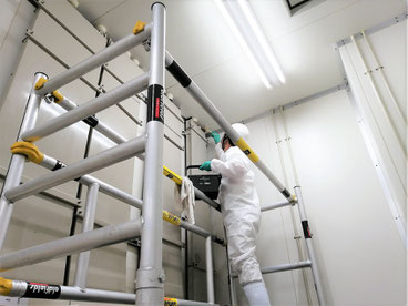カビ除去作業中