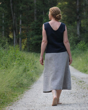 Leinenrock in A-Linie für Damen