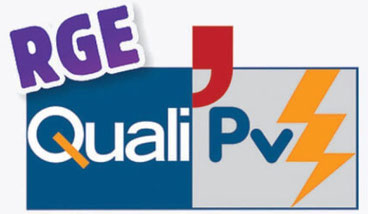 Logo de qualification QUALIPV36 mention RGE certifié par QUALIT'ENR
