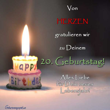 Glückwünsche WhatsApp zum 20. Geburtstag