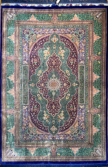 QUM SILKドザール200X140 - ペルシャ絨毯 キリム ペルシャン QUM SILKドザール200X140 - ペルシャ絨毯 キリム ペルシャン