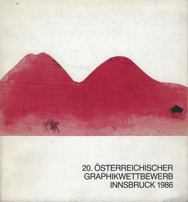 Katalog Cover, 20. Österreichischer Graphikwettbewerb, 1986, "Michael Hedwig, Die Reiter, 1986, Aquarell, 237 x 279 mm