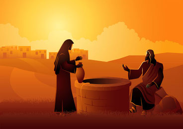 Brunnen waren in biblischen Zeiten oft Gegenstand von Streit, aber auch von Begegnungen wie hier von Jesus und der Samaritanerin.