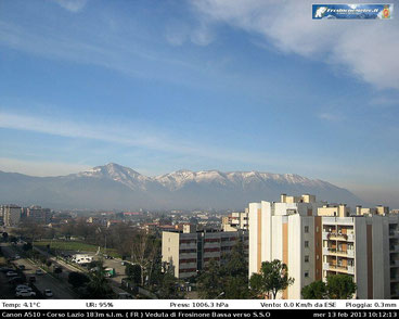 Frosinone. Immagine live da Corso Lazio della web cam. 13 Febbraio 