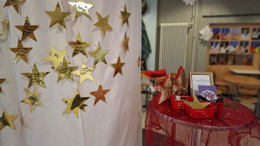 Die "Wünsche-Wand" in unserer Aula
