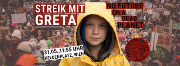31.5.19 Wien: Streik mit GRETA - No Future On a Dead Planet: Bild Fridays for Future Vienna Foto Anders Hellberg