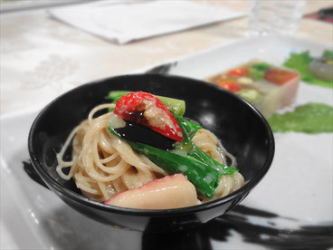 Capellini with miso marineted tofu sauce by SLP