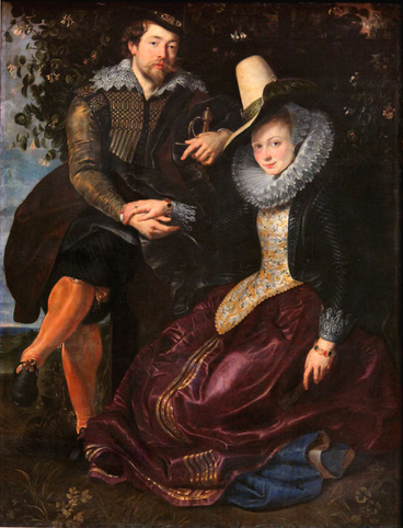 Peter Paul Rubens, self-portrait with wife Isabella, c. 1609, via Wikimedia Commons.