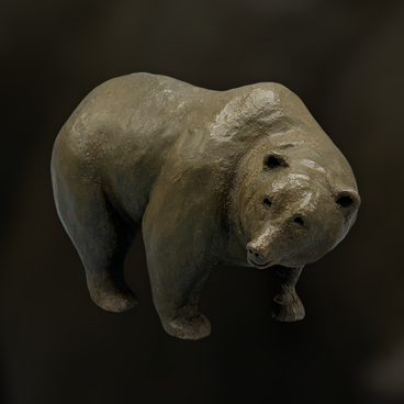 sculpture, grizzly, ours, terre, clay, art animalier, Sophie Gérault