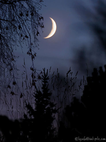 Exponattitel: Zunehmender Mond - Exponatgröße: 30 x 40 cm - Art: fineART - © by Pelz Kreativ 2023