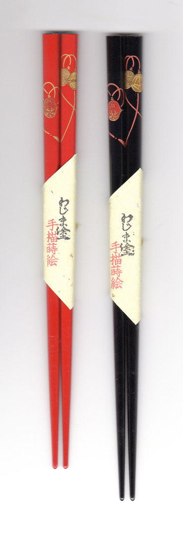 輪島塗箸 桐箱二膳入 手描蒔絵 鈴】 - 創作漆器 金沢わこう 輪島塗箸 桐箱二膳入 手描蒔絵 鈴】 - 創作漆器 金沢わこう