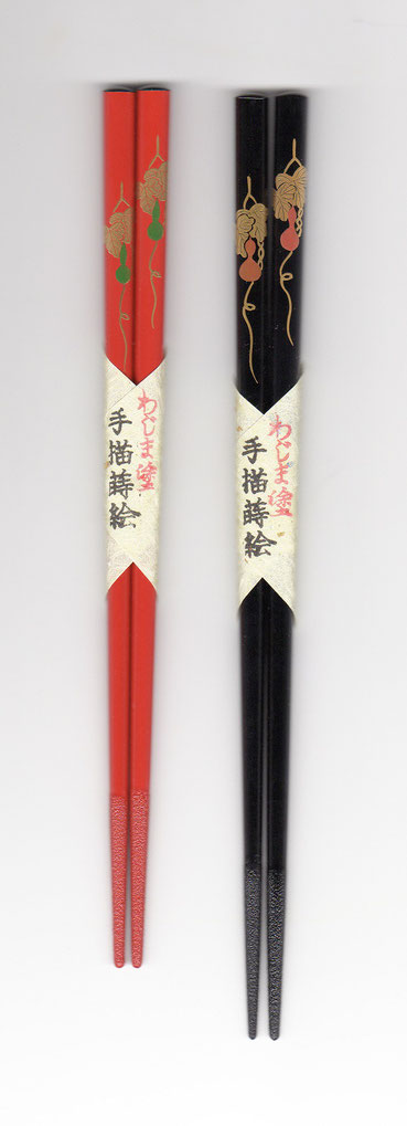 輪島塗 手描蒔絵 ひさご 箸 桐箱二膳入 うるし 漆 ペア わこう 漆器 和幸 金沢百番街 あんと