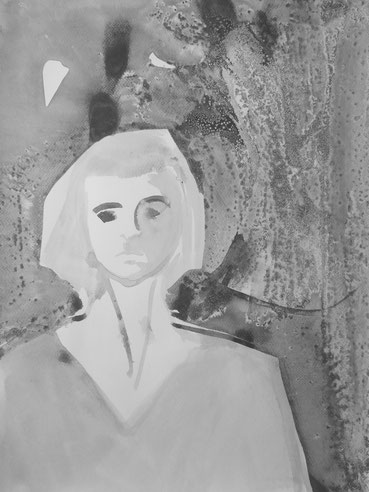 Wife, Tusche auf Papier, 2023, 48 x 36 cm