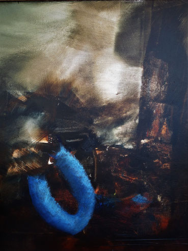 "ohne Titel" Acryl, Ölpastell auf Leinwand, 70x80cm, BNr. 267
