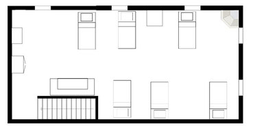 2ème Etage → dortoir (plafond bas)