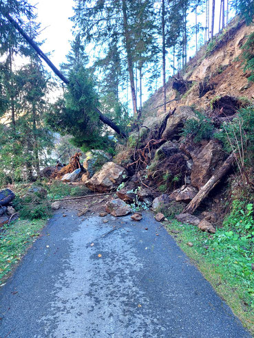 Nov. 23 Achtung: Der Radweg zwischen Sägewerk-HAHN und Tresdorfer Gries ist wegen Felssturz derzeit nicht begeh-/befahrbar!!