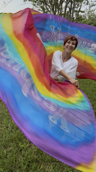 Lamb, Rainbow, "Yeshua" in white