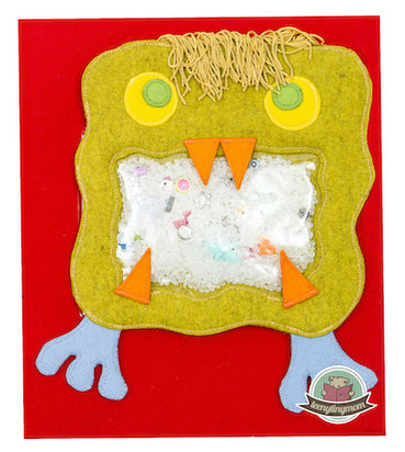 Spielbuch Monster i spy Detektivspiel Quiet book Nähanleitung Nähanfänger Schablonen Anleitung Download kostenlos Freebie
