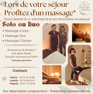 Deux de nos 3 praticiennes pour vos massages en duo