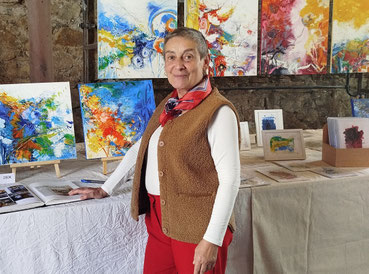 Elisabeth Augendre artiste peintre en Ariège les journées des ateliers d'artistes d'Occitanie octobre 2025