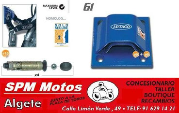 ANCLAJE SUELO ANTIRROBO MOTO ARTRAGO 61, MOTOS ALGETE, SPM MOTOS, SPM MOTOS ALGETE, TALLERES DE MOTOS EN ALGETE, TALLER DE MOTOS EN ALGETE.