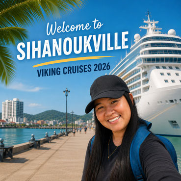 Local guide Aya welcoming Viking cruise passengers in Sihanoukville, Cambodia for private shore excursions.