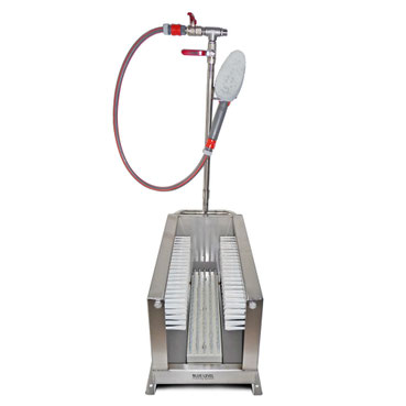 Lave-bottes acier inoxydable avec bac de récupération 