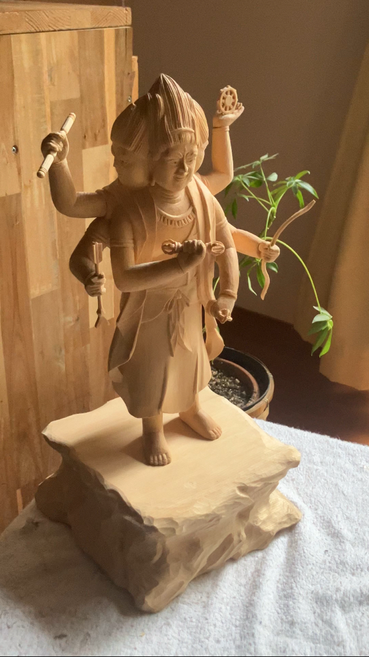 木彫りの三宝荒神