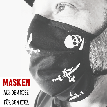 Waschbare Upcycling Mund-Nasen-Masken. Handgefertigt. Aus dem Kiez. Für den Kiez.