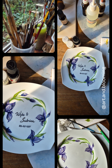 beschilderd servies als huwelijkscadeau