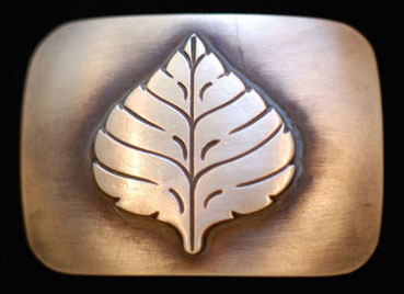  Aspen Leaf belt buckle, bronze