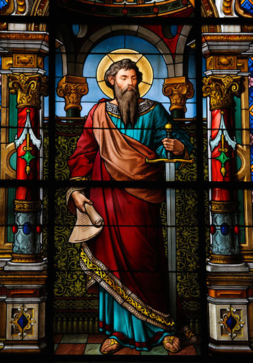 Kirchenfenster in der Deutschen Kirche in Stockholm