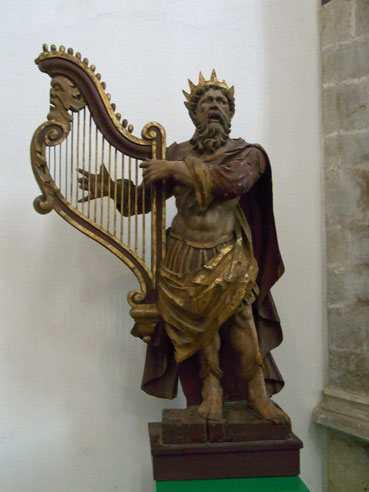 Darstellung von König David mit der Harfe