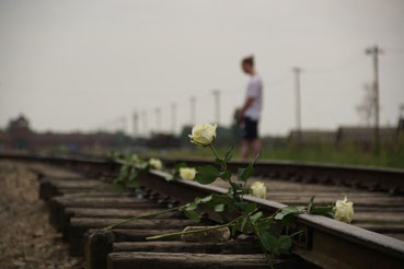 Bahngleise in Auschwitz