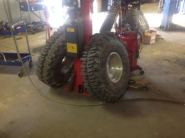 Oversized tires for the mud truck