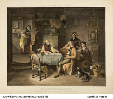 Johann Baptist Kirner: Die Kartenschlägerin, Stich nach einem Gemälde, Leipzig 1859