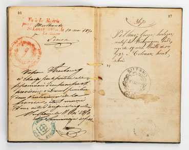 Wanderbuch des Uhrmachergesellen Georg Bilharz von 1849 bis 1851, Kenzingen im Großherzogtum Baden, Seite 16-17