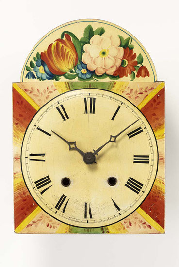 Schwarzwälder Schilduhr mit einem Uhrwerk von Josef Eschle, Gütenbach um 1845