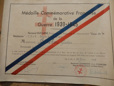 médaille commémorative guerre 1939-1945