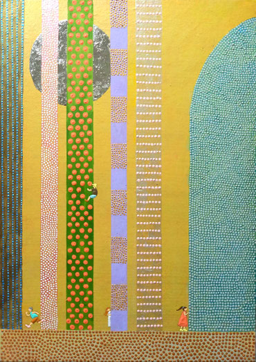 「かくれんぼ」アクリル画　210×148mm　価格：￥66,000(税込)
