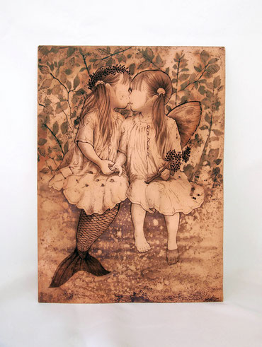 「gift」 腐蝕銅レリーフ,銅,インク /450×350mm/:¥429,000(税込み)