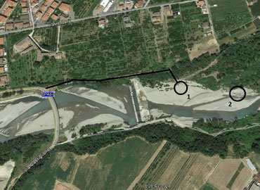 L'area di Marano visitata lungo l'alveo del Panaro e le chiuse