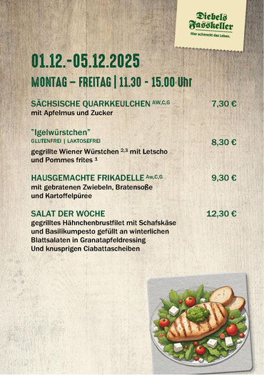 Aktuelle Wochenkarte